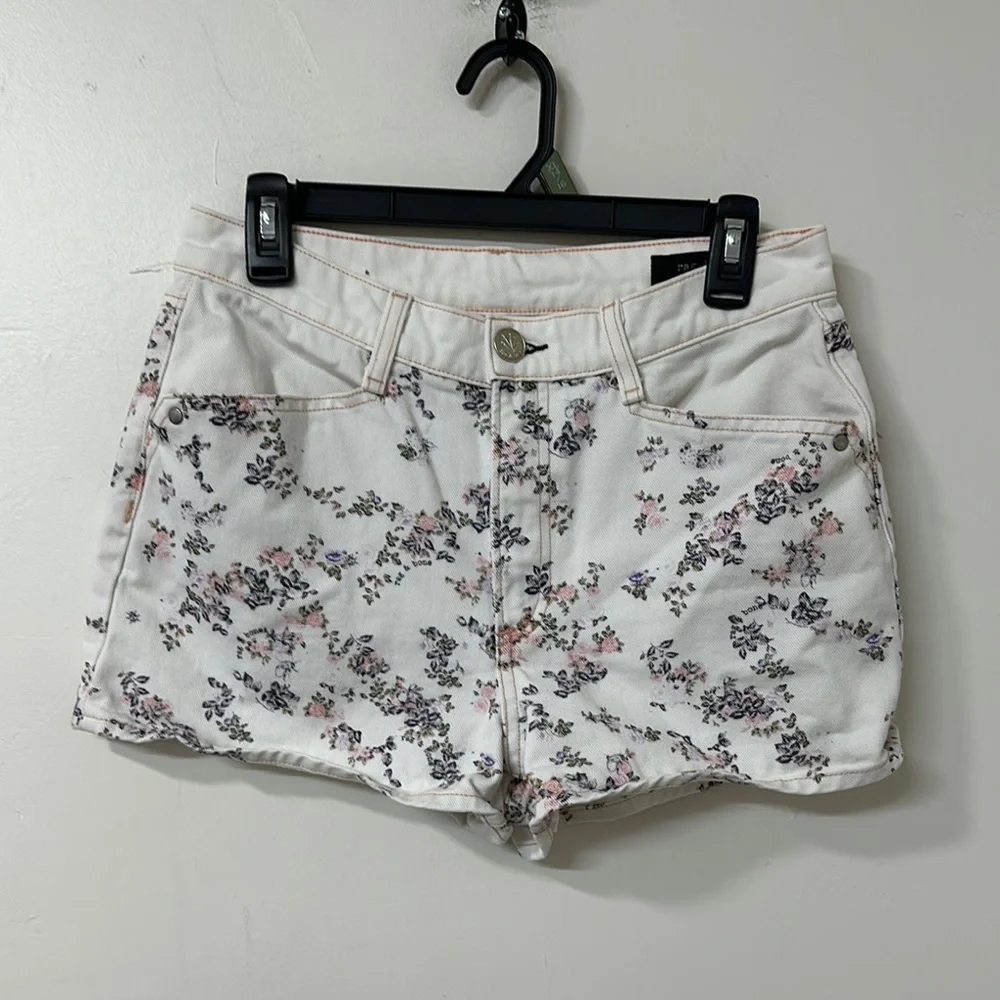 Floral Print Denim Shorts